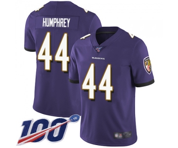 Nike Ravens #44 Marlon Humphrey Purple Team Color Men's Stitched NFL 100th Season Vapor Limited Jersey