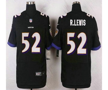 Baltimore Ravens #52 Ray Lewis Black Retired Player NFL Nike Elite Jersey