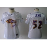 Baltimore Ravens #52 Ray Lewis White Fem Fan Womens Jersey
