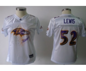 Baltimore Ravens #52 Ray Lewis White Fem Fan Womens Jersey