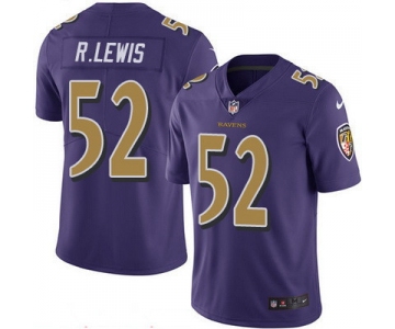 Men's Baltimore Ravens #52 Ray Lewis Purple 2016 Color Rush Stitched NFL Nike Limited Jersey