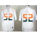 Miami Hurricanes #52 Ray Lewis White Pro Combat College Football Jersey