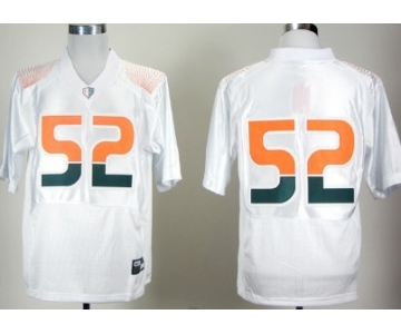 Miami Hurricanes #52 Ray Lewis White Pro Combat College Football Jersey