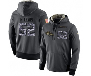 NFL Men's Nike Baltimore Ravens #52 Ray Lewis Stitched Black Anthracite Salute to Service Player Performance Hoodie