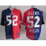 Nike #52 Ray Lewis4 Patrick Willis Purple/Red Two Tone Elite Jersey