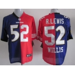 Nike #52 Ray Lewis4 Patrick Willis Purple/Red Two Tone Elite Jersey
