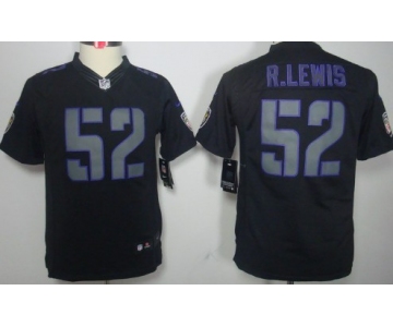 Nike Baltimore Ravens #52 Ray Lewis Black Impact Limited Kids Jersey