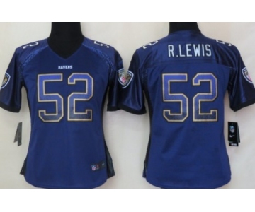 Nike Baltimore Ravens #52 Ray Lewis Drift Fashion Purple Womens Jersey