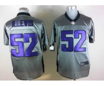 Nike Baltimore Ravens #52 Ray Lewis Gray Shadow Elite Jersey