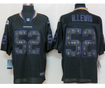 Nike Baltimore Ravens #52 Ray Lewis Lights Out Black Ornamented Elite Jersey
