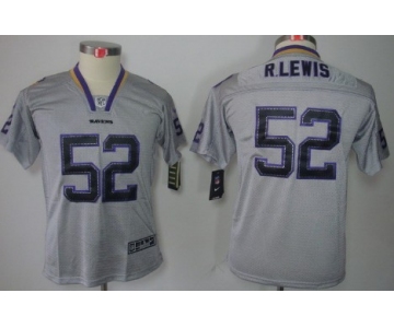 Nike Baltimore Ravens #52 Ray Lewis Lights Out Gray Kids Jersey