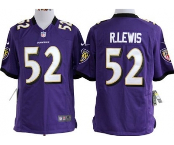 Nike Baltimore Ravens #52 Ray Lewis Purple Game Jersey