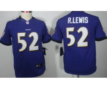 Nike Baltimore Ravens #52 Ray Lewis Purple Limited Kids Jersey