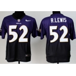 Nike Baltimore Ravens #52 Ray Lewis Purple/Black Fadeaway Elite Jersey