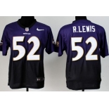 Nike Baltimore Ravens #52 Ray Lewis Purple/Black Fadeaway Elite Jersey