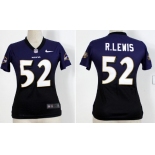 Nike Baltimore Ravens #52 Ray Lewis Purple/Black Fadeaway Womens Jersey