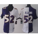 Nike Baltimore Ravens #52 Ray Lewis Purple/White Two Tone Womens Jersey