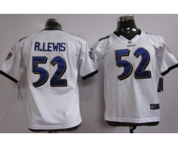 Nike Baltimore Ravens #52 Ray Lewis White Game Kids Jersey