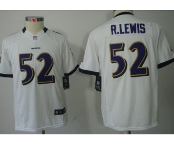Nike Baltimore Ravens #52 Ray Lewis White Limited Kids Jersey