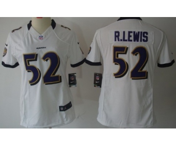 Nike Baltimore Ravens #52 Ray Lewis White Limited Womens Jersey