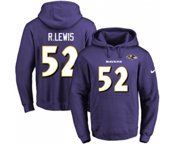 Nike Ravens #52 Ray Lewis Purple Name & Number Pullover NFL Hoodie