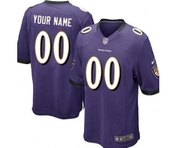 Kids' Nike Baltimore Ravens Customized Purple Limited Jersey