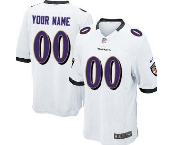 Kids' Nike Baltimore Ravens Customized White Limited Jersey