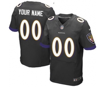 Men's Nike Baltimore Ravens Customized 2013 Black Elite Jersey