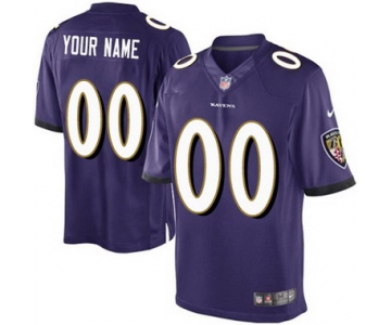 Men's Nike Baltimore Ravens Customized 2013 Purple Game Jersey