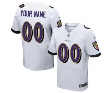 Men's Nike Baltimore Ravens Customized 2013 White Elite Jersey