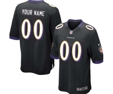 Men's Nike Baltimore Ravens Customized Black Game Jersey