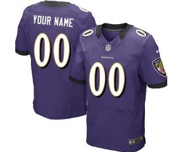 Men's Nike Baltimore Ravens Customized Purple Elite Jersey