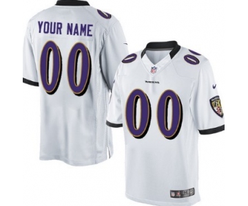 Men's Nike Baltimore Ravens Customized White Limited Jersey