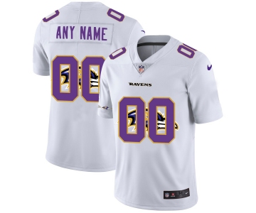Nike Baltimore Ravens Customized White Team Big Logo Vapor Untouchable Limited Jersey