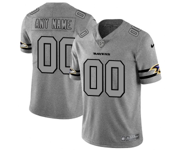 Nike Ravens Customized 2019 Gray Gridiron Gray Vapor Untouchable Limited Jersey