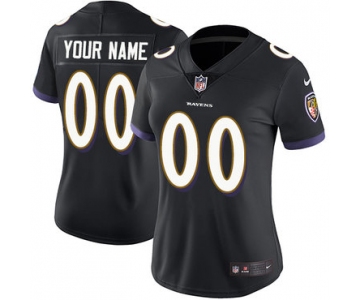 Women's Nike Baltimore Ravens Black Customized Vapor Untouchable Player Limited Jersey