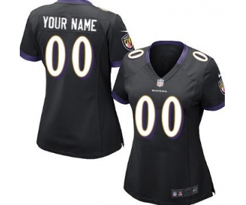 Women's Nike Baltimore Ravens Customized Black Limited Jersey
