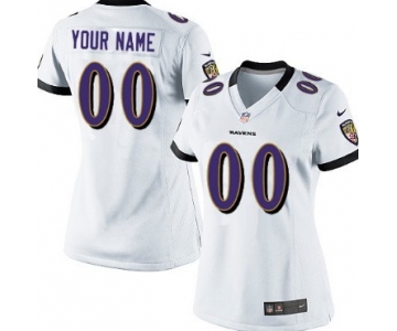 Women's Nike Baltimore Ravens Customized White Game Jersey