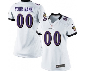 Women's Nike Baltimore Ravens Customized White Limited Jersey