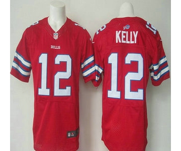 Men's Buffalo Bills #12 Jim Kelly Retired Player Red 2015 NFL Nike Elite Jersey