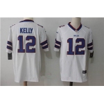 Men's Buffalo Bills #12 Jim Kelly Retired White Road Stitched NFL Nike Game Jersey