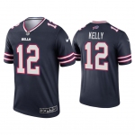 Men's Womens Youth Kids Buffalo Bills #12 Jim Kelly Navy Stitched NFL Limited Inverted Legend Jersey