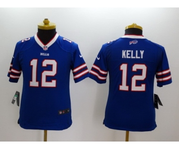 Nike Buffalo Bills #12 Jim Kelly 2013 Blue Limited Kids Jersey