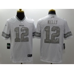 Nike Buffalo Bills #12 Jim Kelly Platinum White Limited Jersey