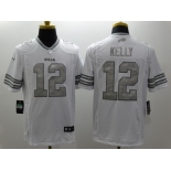 Nike Buffalo Bills #12 Jim Kelly Platinum White Limited Jersey