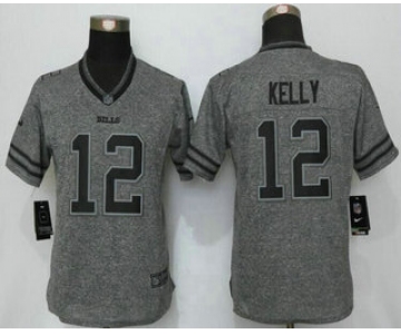 Women's Buffalo Bills #12 Jim Kelly Nike Gray Gridiron 2015 NFL Gray Limited Jersey