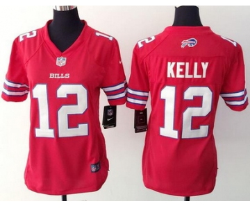 Women's Buffalo Bills #12 Jim Kelly Retired Player Nike Red Color Rush 2015 NFL Game Jersey