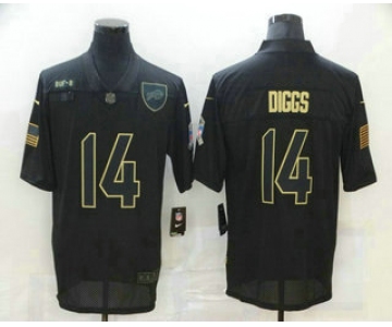 Men's Minnesota Vikings #14 Stefon Diggs Black 2020 Salute To Service Stitched NFL Nike Limited Jersey