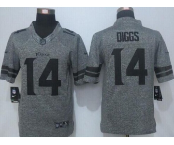 Men's Minnesota Vikings #14 Stefon Diggs Nike Gray Gridiron 2015 NFL Gray Limited Jersey