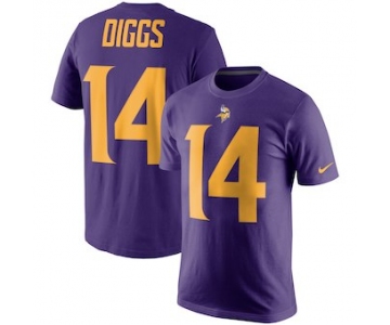 Men's Minnesota Vikings 14 Stefon Diggs Nike Purple Color Rush Player Pride Name & Number Performance T-Shirt